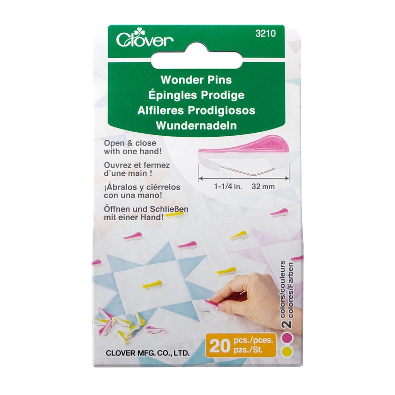 Clover Wonder Sewing Pins, Yellow and Pink - Image 1